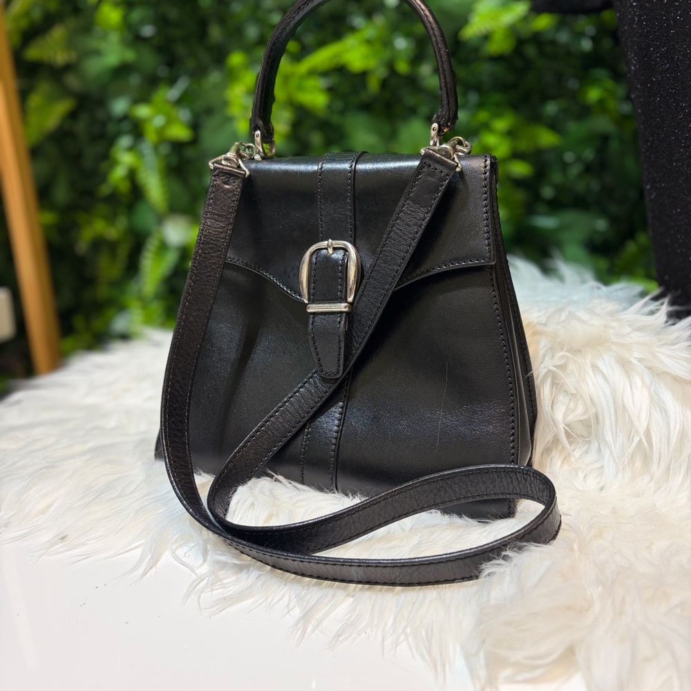 Vintage Gucci Top Handle Leather Bag w/ Strap
